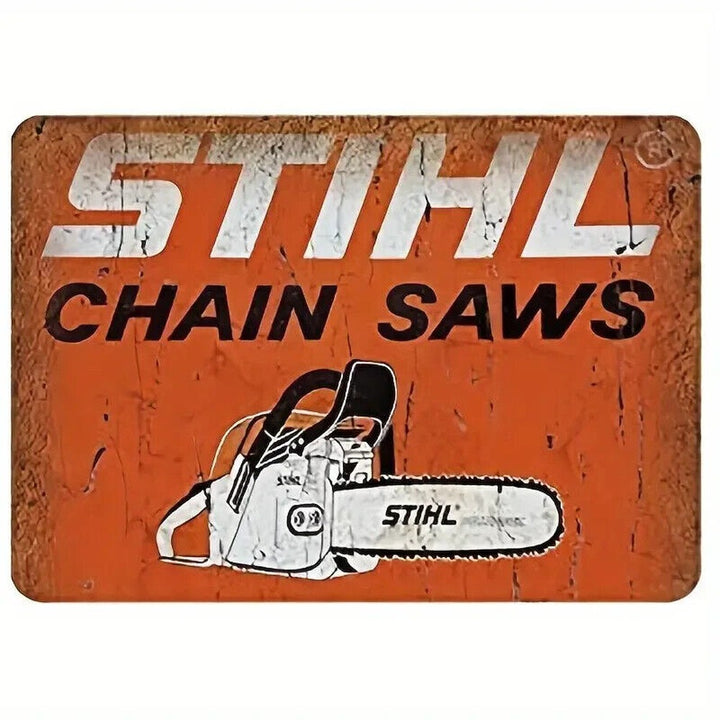 Stihl Chain Saws Novelty Vintage Metal Sign 8" x 12" Wall Art Home & Garden:Home Décor:Plaques & Signs Style Your Walls