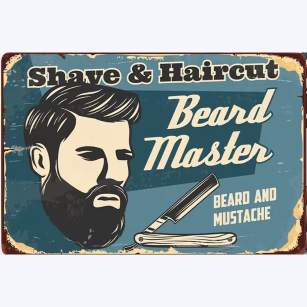 Barber Shop Beard Master Vintage Novelty Metal Sign 12" x 8" Wall Art Home & Garden:Home Décor:Plaques & Signs Style Your Walls