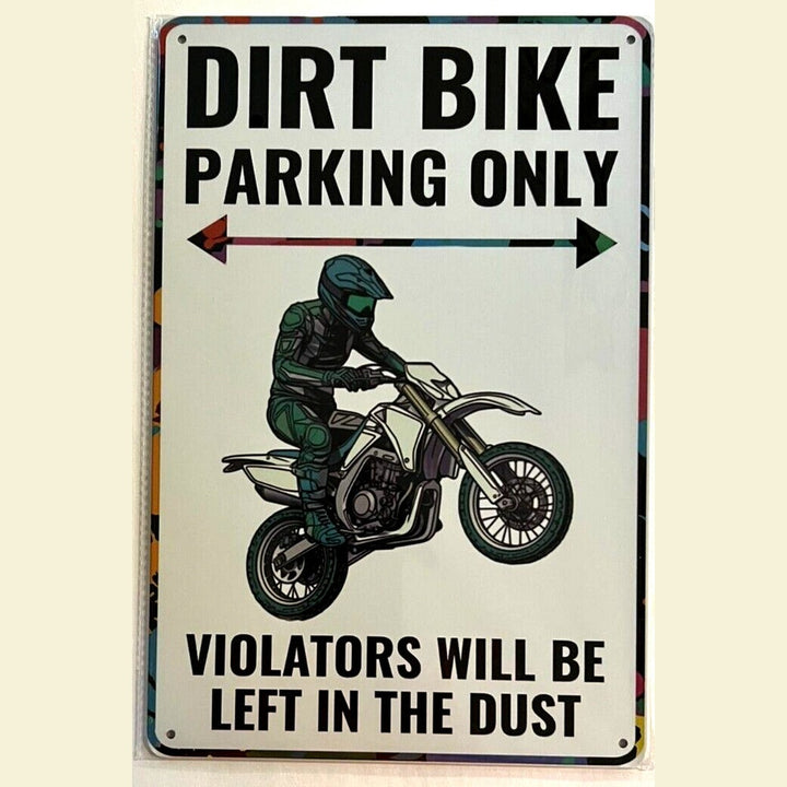 Dirt Bike Parking Only 8" x 12" Vintage Novelty Metal Sign Home & Garden:Home Décor:Plaques & Signs Style Your Walls