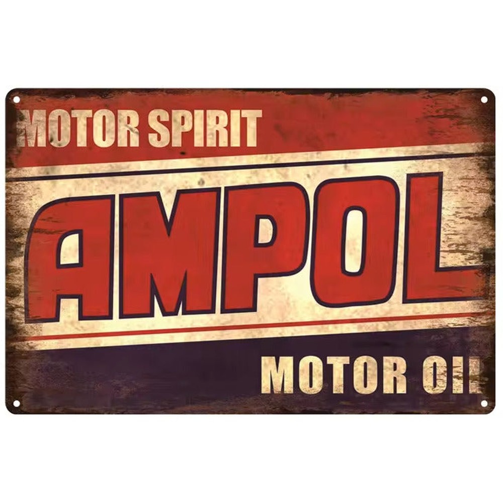 Motor Spirit Ampol Motor Oil Vintage Novelty Metal Sign 8" x 12" Wall Art Home & Garden:Home Décor:Plaques & Signs Style Your Walls