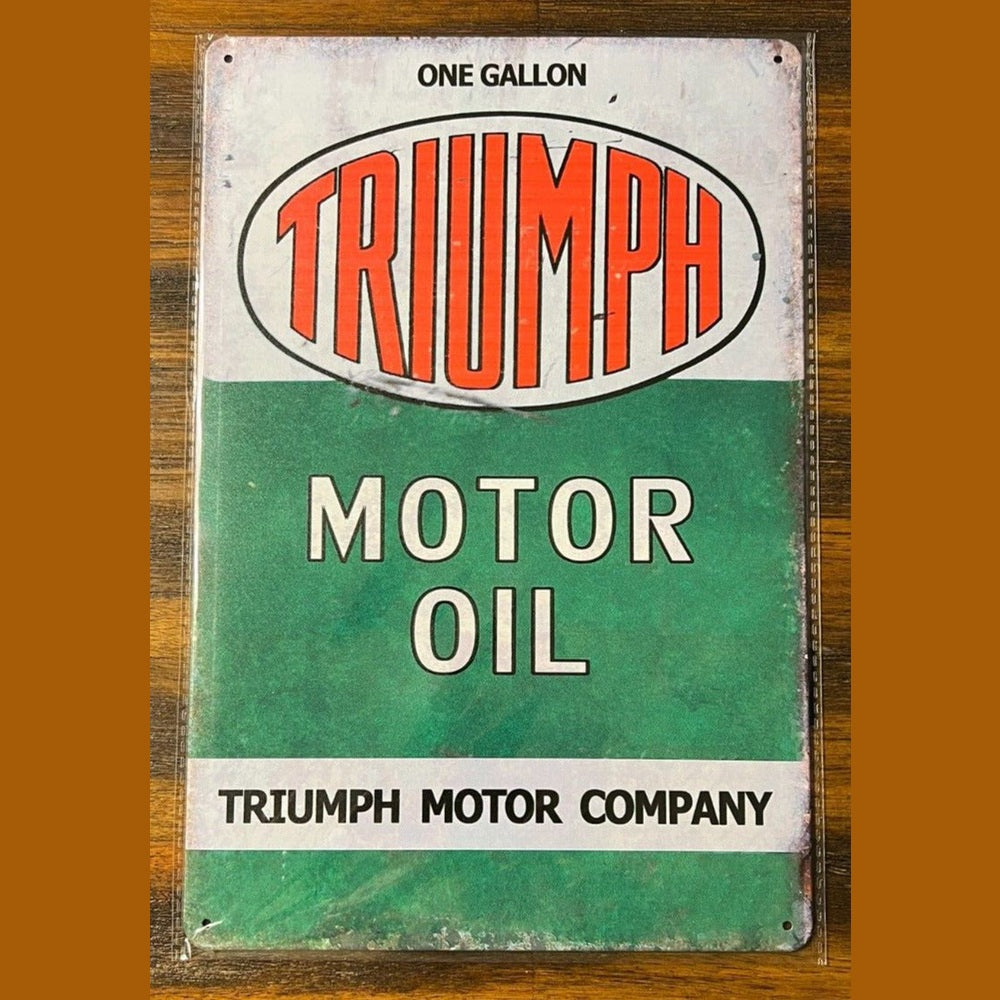 Triumph Motor Oil Vintage Novelty Metal Sign 12" x 8" Wall Art Home & Garden:Home Décor:Plaques & Signs Style Your Walls