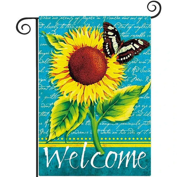 Welcome Sunflower & Butterfly Garden Flag Double Sided 12" x 18" NEW! Home & Garden:Yard, Garden & Outdoor Living:Décor:Flags Style Your Walls