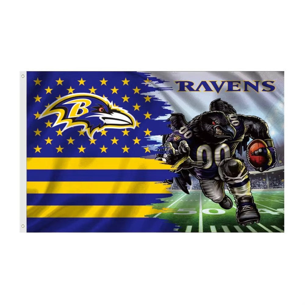 Baltimore Ravens 3' X 5' Graphic Flag Banner With Grommets New! Sports Mem, Cards & Fan Shop:Fan Apparel & Souvenirs:Football-NFL Style Your Walls