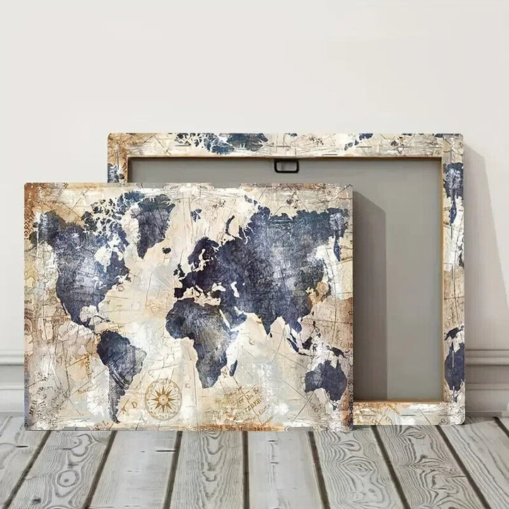 World Map Artistic Canvas Print Framed 8" x 12" Wall Art Home & Garden:Home Décor:Posters & Prints Style Your Walls