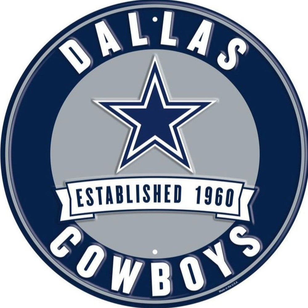 Dallas Cowboys NFL Licensed Embossed 12" Diameter Circular Sign NEW! Sports Mem, Cards & Fan Shop:Fan Apparel & Souvenirs:Football-NFL Style Your Walls