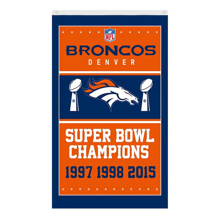 Denver Broncos Super Bowl Champions Novelty Flag Banner NEW! 3 ft x 5 ft Home & Garden:Yard, Garden & Outdoor Living:Décor:Flags Style Your Walls