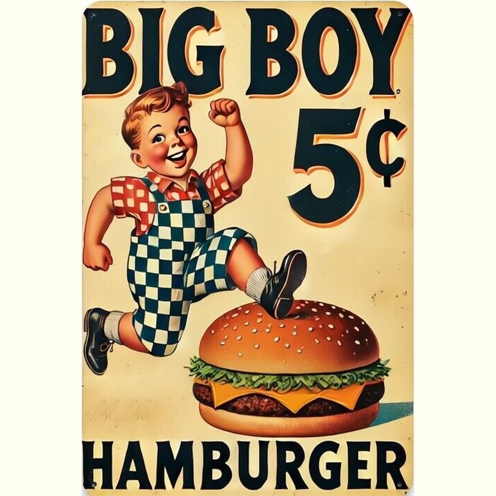 Big Boy Burgers Novelty Metal Sign 12 x 8 Wall Art Home & Garden:Home Décor:Plaques & Signs Style Your Walls