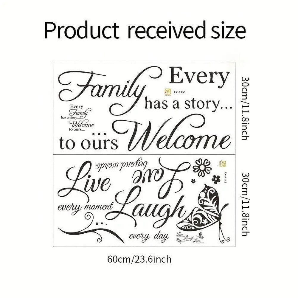 Every Family Has A Story And Live Laugh Love Wall Decals 11.8" x 23.6" Home & Garden:Home Décor:Decals, Stickers & Vinyl Art Style Your Walls