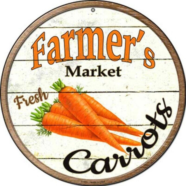 Farmer's Market Fresh Carrots Novelty 8" Metal Circular Sign NEW! Home & Garden:Home Décor:Plaques & Signs Style Your Walls