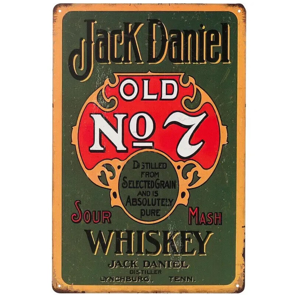 Jack Daniel Old No. 7 Sour Mash Whiskey Novelty Metal Sign 8" x 12" Home & Garden:Home Décor:Plaques & Signs Style Your Walls