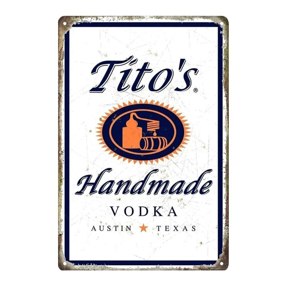 Tito's Handmade Vodka Vintage Novelty Metal Sign 12" x 8" Wall Art Home & Garden:Home Décor:Plaques & Signs Style Your Walls