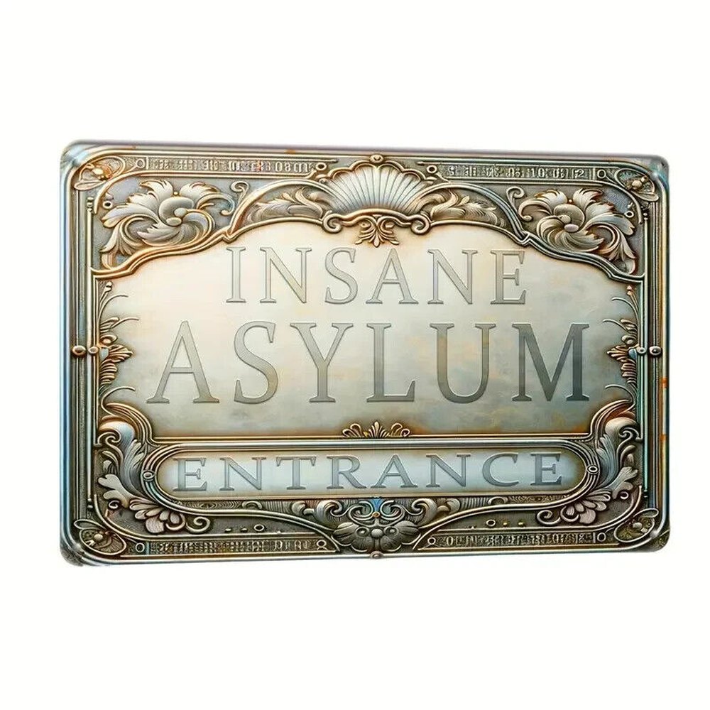 Insane Asylum Vintage Novelty Metal Sign 12" x 8" Wall Art Home & Garden:Home Décor:Plaques & Signs Style Your Walls
