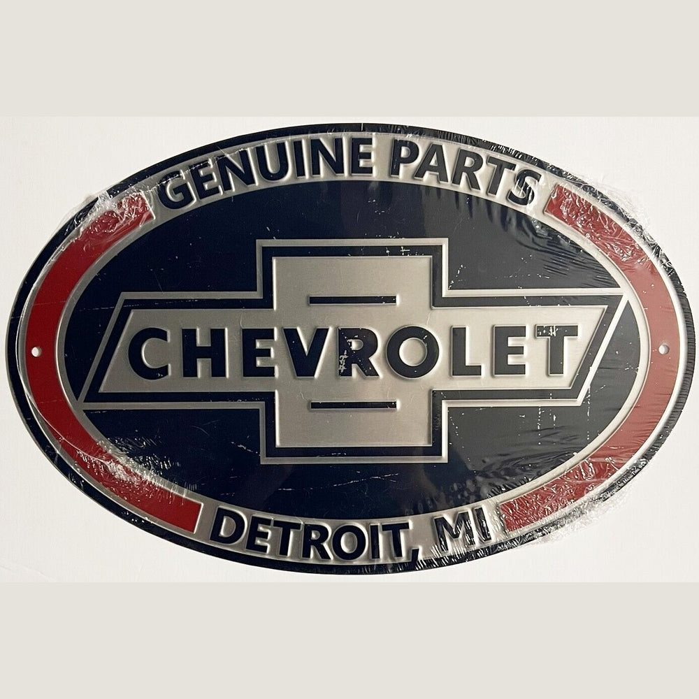Chevrolet Genuine Parts Licensed Vintage Novelty Oval Sign 12" x 18" NEW! Home & Garden:Home Décor:Plaques & Signs Style Your Walls