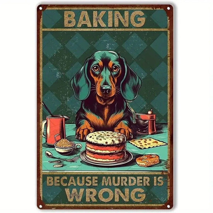 Baking - Because Murder Is Wrong Vintage Novelty 8" x 12" Metal Sign NEW! Home & Garden:Home Décor:Plaques & Signs Style Your Walls