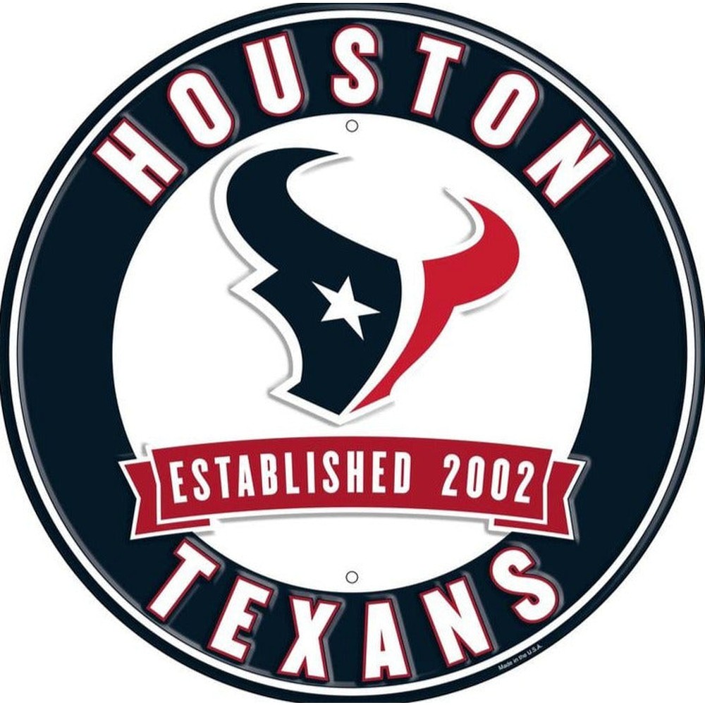 Houston Texans NFL Licensed Embossed 12" Diameter Circular Sign NEW! Sports Mem, Cards & Fan Shop:Fan Apparel & Souvenirs:Football-NFL Style Your Walls