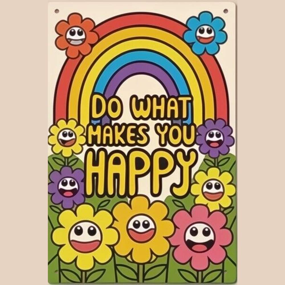 Do What Makes You Happy Novelty Metal Sign 12" x 8" Wall Art Home & Garden:Home Décor:Plaques & Signs Style Your Walls