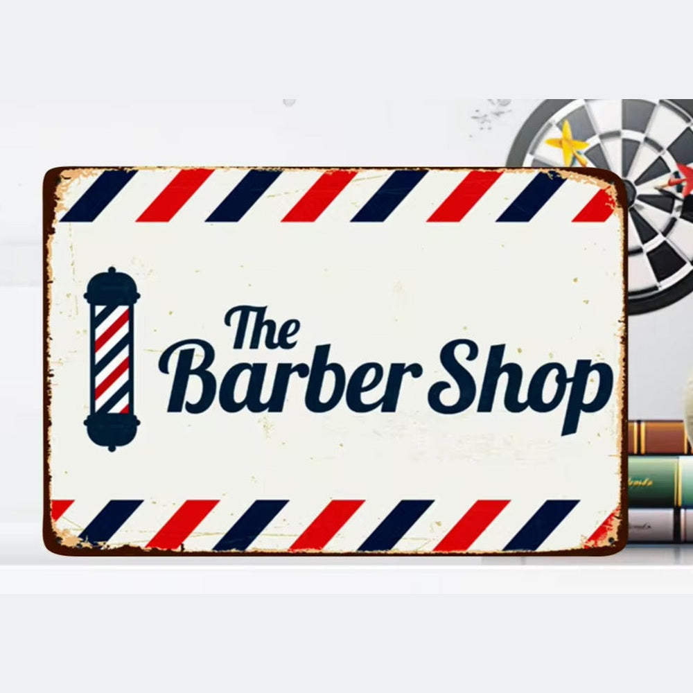 The Barber Shop Vintage Novelty Metal Sign 12" x 8" Wall Art Home & Garden:Home Décor:Plaques & Signs Style Your Walls