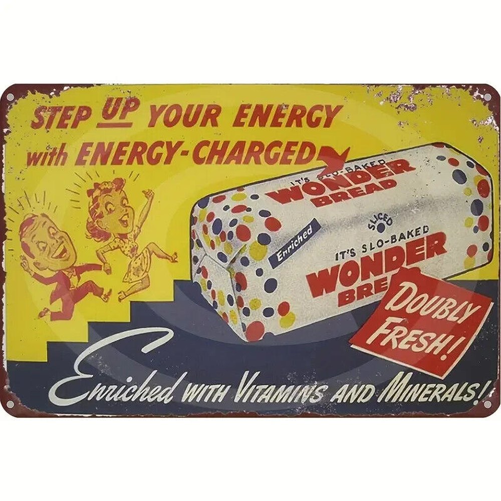 Wonder Bread Vintage Novelty Metal Sign 12 x 8 Wall Art Home & Garden:Home Décor:Plaques & Signs Style Your Walls