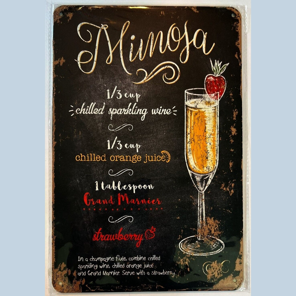 Mimosa Cocktail and Drink Mix Recipe Collection 12" x 8" Wall Art Home & Garden:Home Décor:Plaques & Signs Style Your Walls