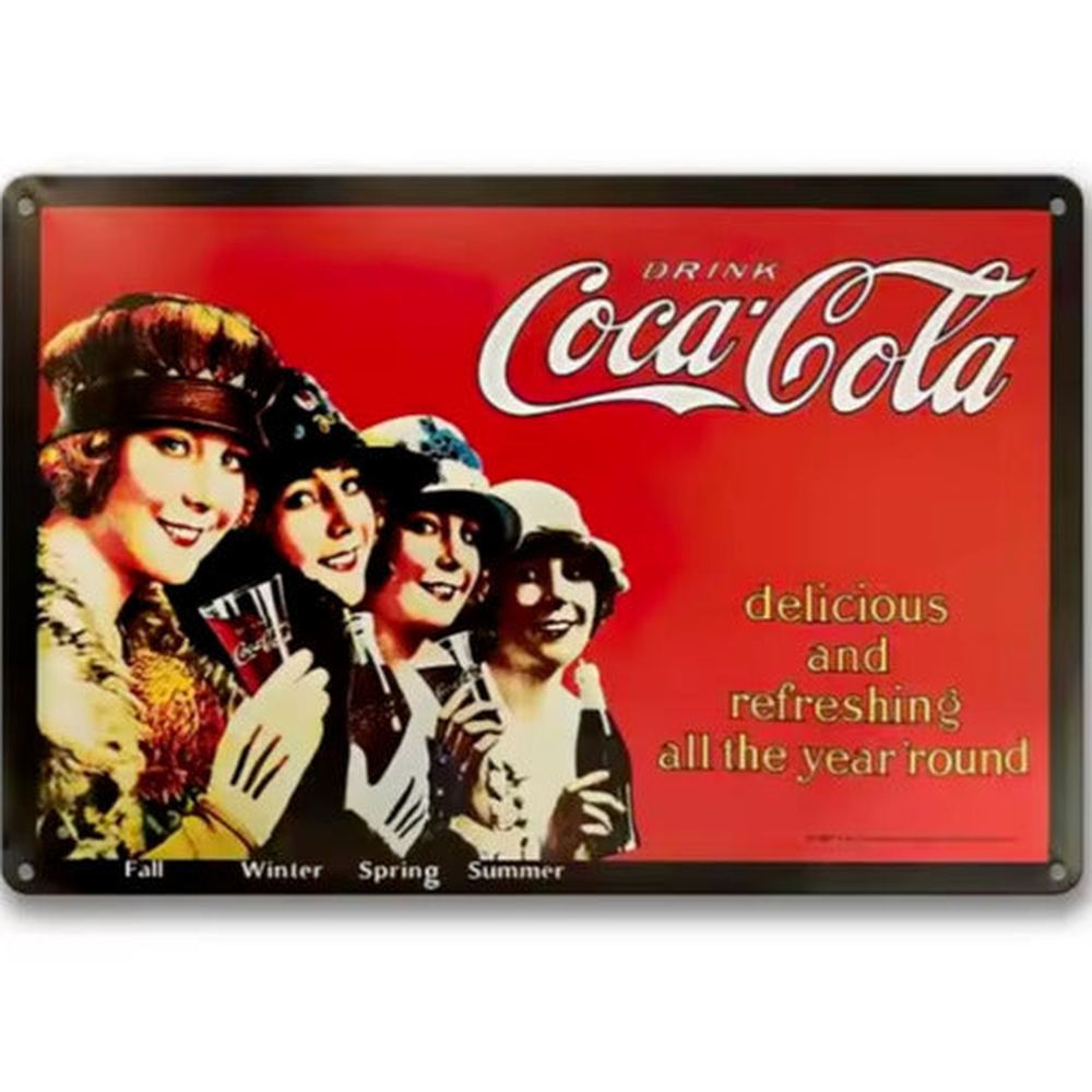 Coca-Cola Delicious And Refreshing Vintage Novelty Metal Sign 12" x 8" Wall Art Home & Garden:Home Décor:Plaques & Signs Style Your Walls