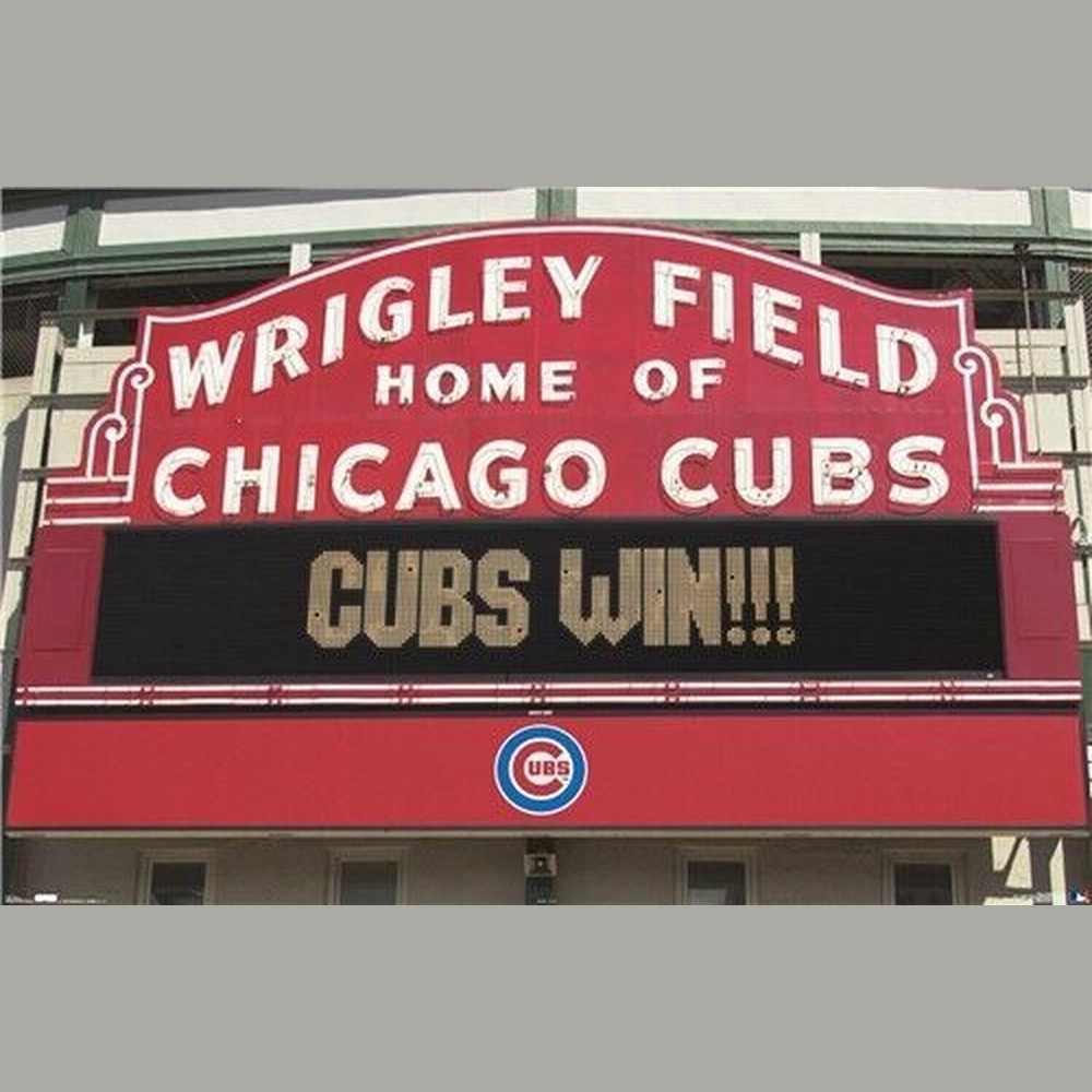 Wrigley Field Marquee Sign "Cubs Win!" Poster 22.375" x 34" NEW! Home & Garden:Home Décor:Posters & Prints Style Your Walls