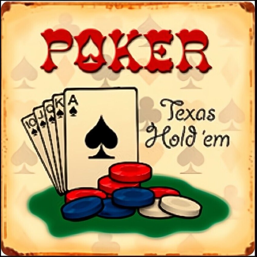 Poker Texas Hold'em Novelty Metal Sign 13.5" X 13.5" NEW! Home & Garden:Home Décor:Plaques & Signs Style Your Walls