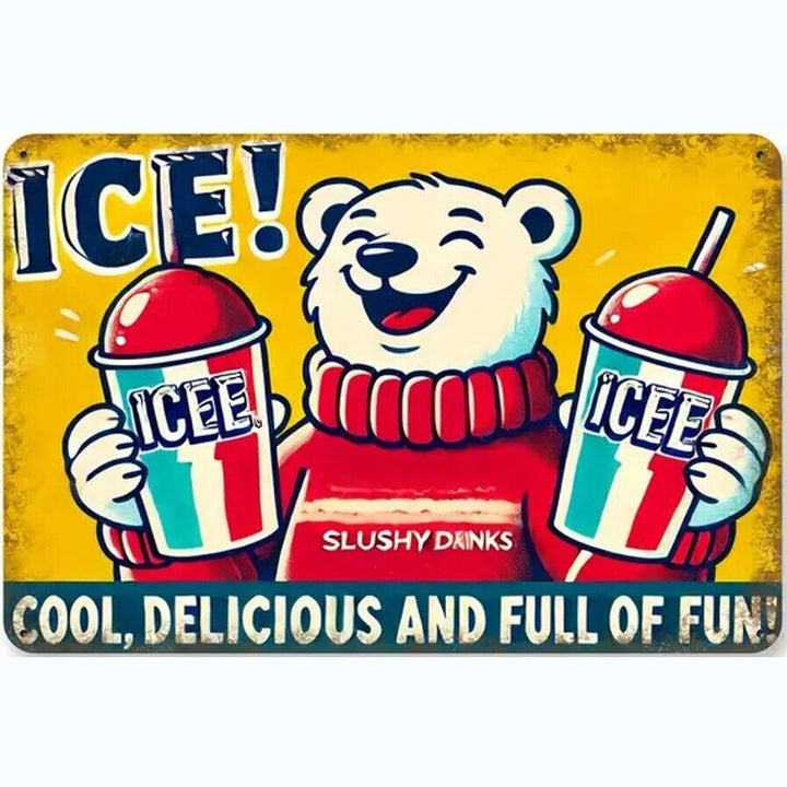 Icee Cool, Delicious, And Full Of Fun Vintage Novelty Metal Sign 12" x 8" Home & Garden:Home Décor:Plaques & Signs Style Your Walls
