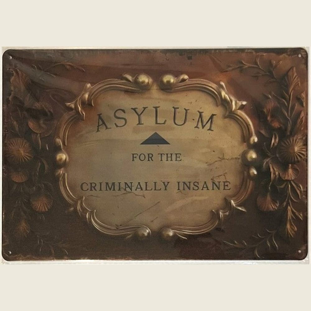 Asylum For The Criminally Insane Novelty metal sign, 8" x 12" Wall Art Home & Garden:Home Décor:Plaques & Signs Style Your Walls
