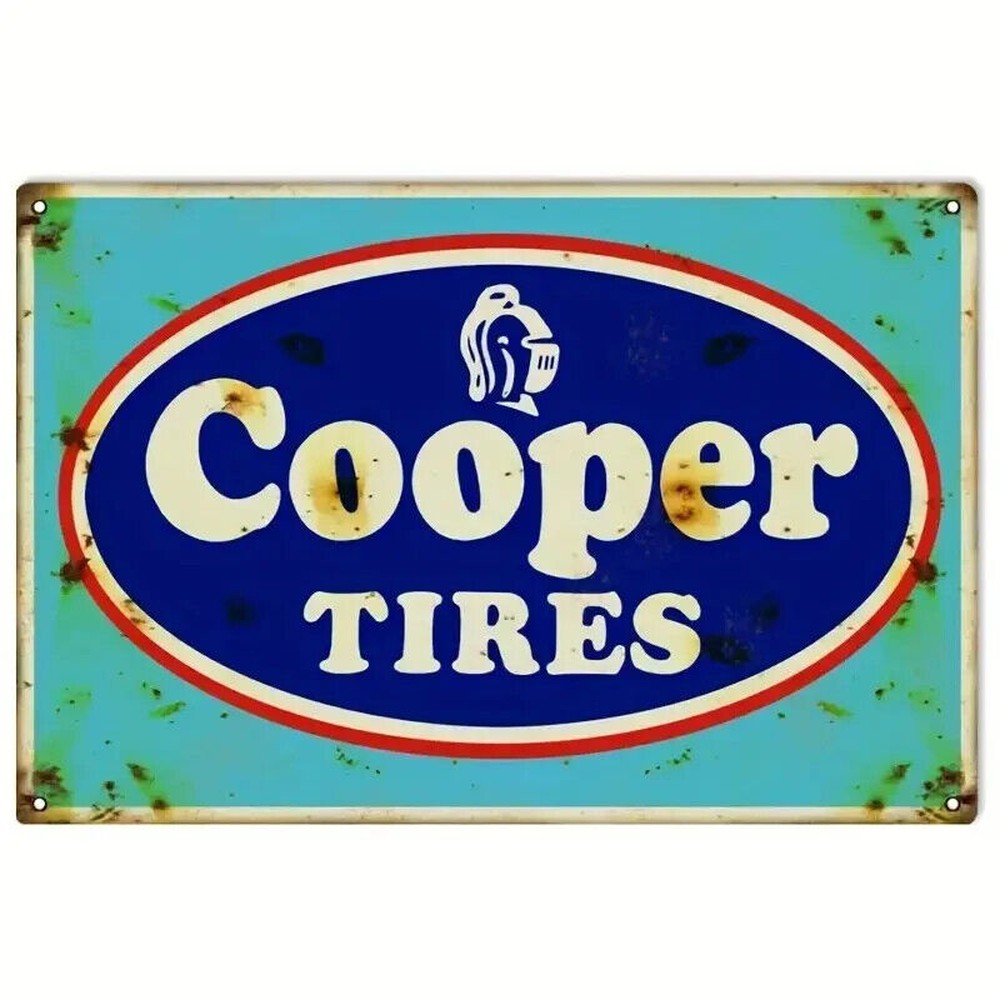 Cooper Tires Vintage Novelty Metal Sign 12" x 8" Wall Art Home & Garden:Home Décor:Plaques & Signs Style Your Walls