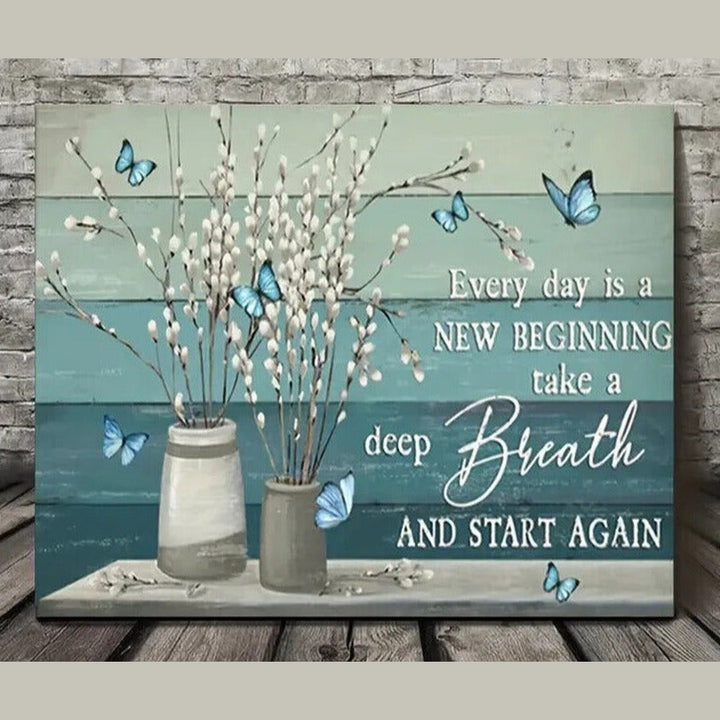 Take A Deep Breath And Start Again Canvas Print Framed 11.8" x 15.7" Wall Art Home & Garden:Home Décor:Posters & Prints Style Your Walls