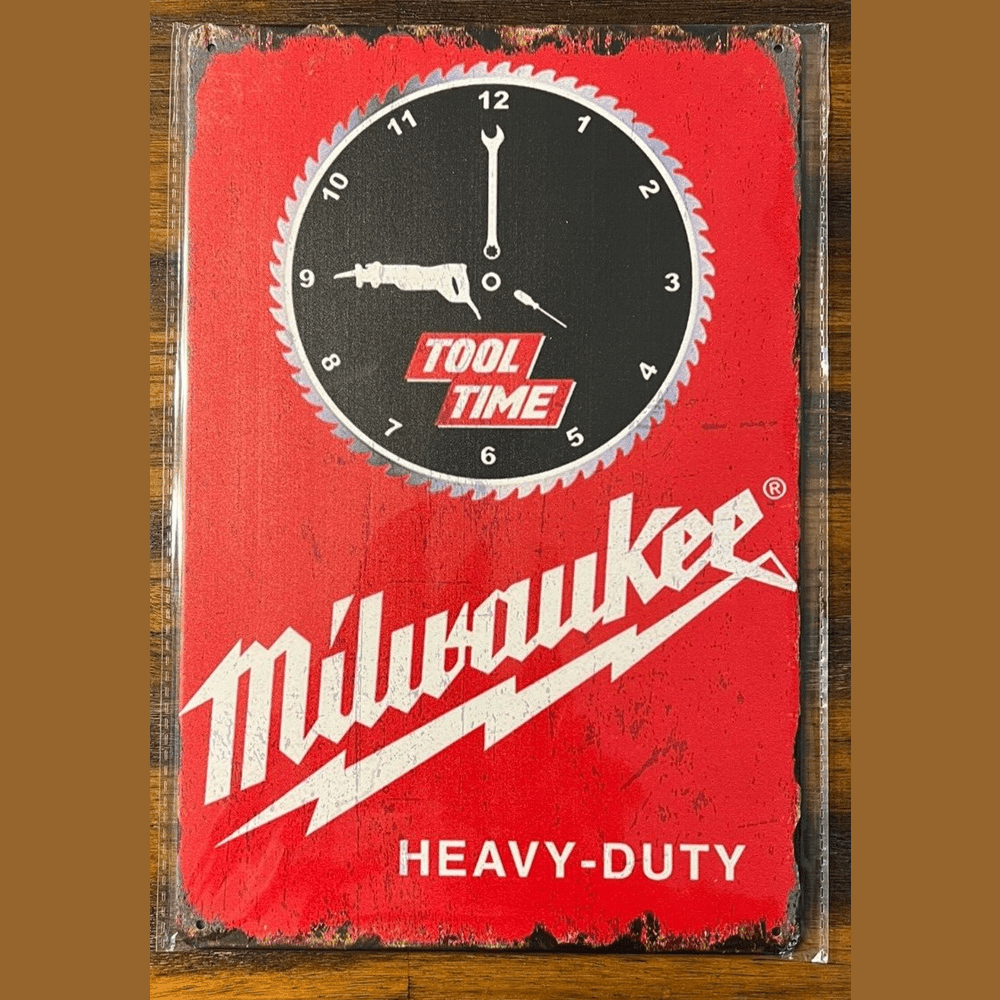 Milwaukee Tools Vintage Novelty Metal Sign 12" x 8" Wall Art Style Your Walls