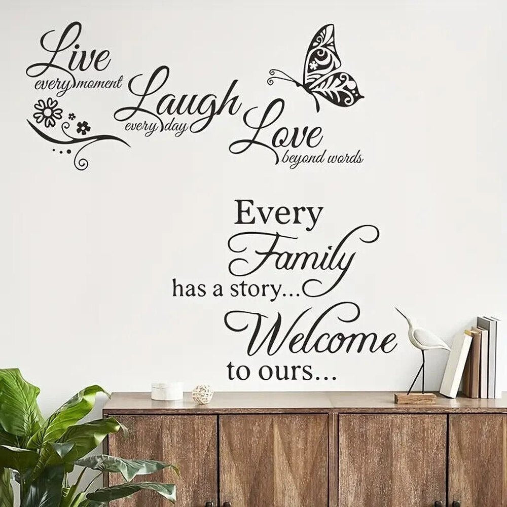 Every Family Has A Story And Live Laugh Love Wall Decals 11.8" x 23.6" Home & Garden:Home Décor:Decals, Stickers & Vinyl Art Style Your Walls