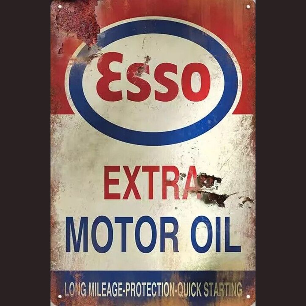 ESSO Extra Motor Oil Novelty Vintage Metal Sign 8" x 12" Wall Art Home & Garden:Home Décor:Plaques & Signs Style Your Walls