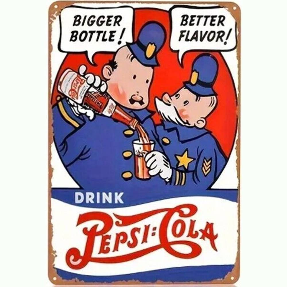 Pepsi-Cola Pepsi Cops Vintage Novelty Metal Sign 12" x 8" Wall Art Home & Garden:Home Décor:Plaques & Signs Style Your Walls