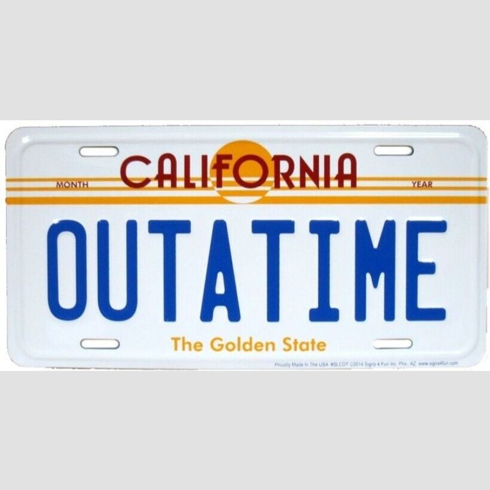 California OUTATIME Embossed Novelty Metal License Plate 6" x 12" eBay Motors:Parts & Accessories:Car & Truck Parts & Accessories:Exterior Parts & Accessories:License Plates & Frames Style Your Walls