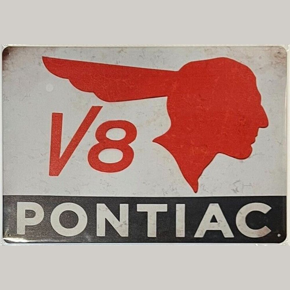 Pontiac V8 General Motors Novelty Metal Sign 8" x 12" Wall Art Home & Garden:Home Décor:Plaques & Signs Style Your Walls