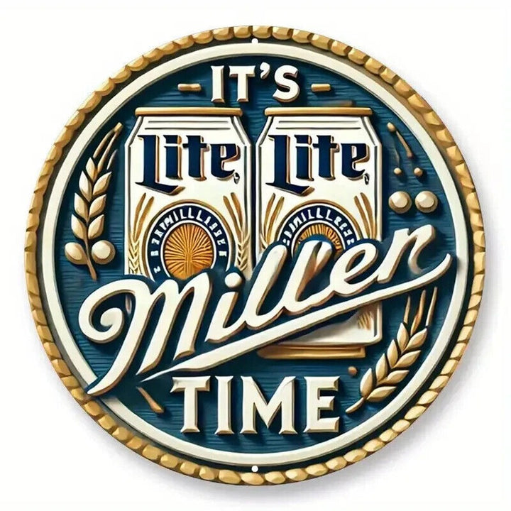 It's Miller Time Miller Lite Novelty Round 8" Wooden Sign NEW! Home & Garden:Home Décor:Plaques & Signs Style Your Walls