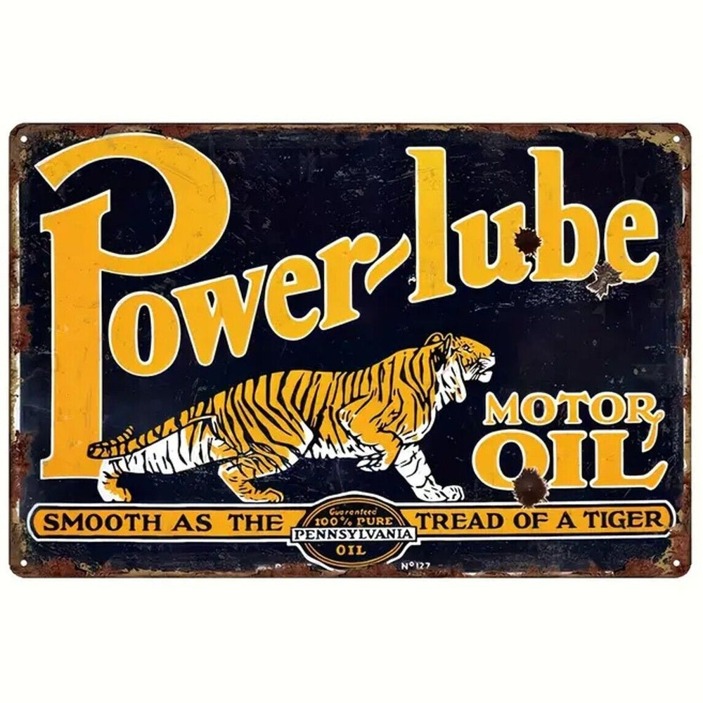 Power-Lube Motor Oil Vintage Novelty Metal Tin Sign 8" x 12" NEW! Home & Garden:Home Décor:Plaques & Signs Style Your Walls