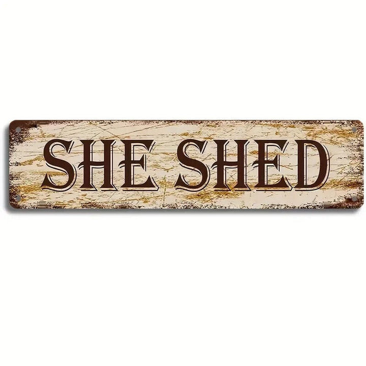 She Shed Vintage Novelty Metal Sign 16" x 4" Wall Art Home & Garden:Home Décor:Plaques & Signs Style Your Walls
