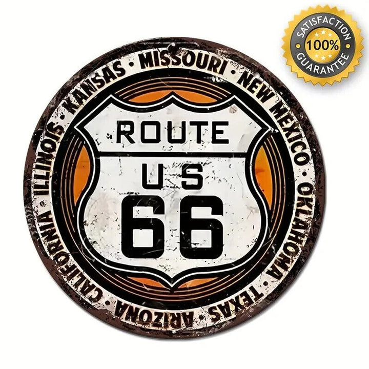 Route 66 States Vintage Novelty 8" Metal Circular Sign NEW! Home & Garden:Home Décor:Plaques & Signs Style Your Walls