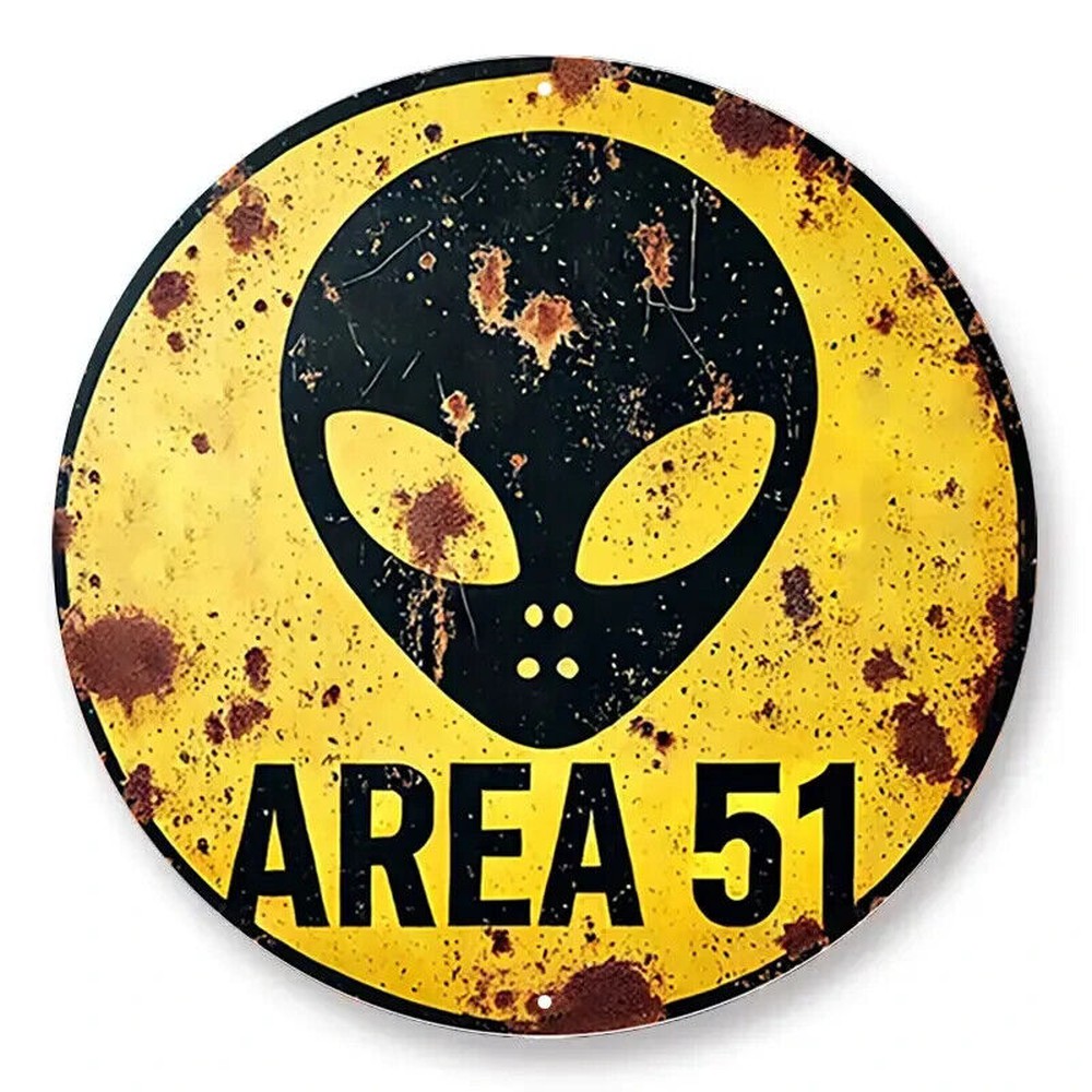 Area 51 Vintage Novelty Round 8" Metal Sign NEW! Home & Garden:Home Décor:Plaques & Signs Style Your Walls