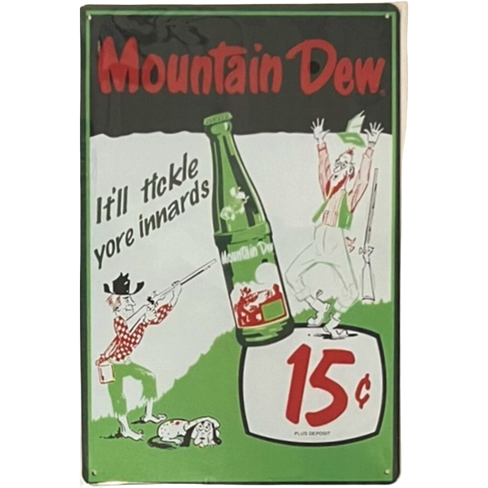 Mountain Dew 15 Cents 8" x 12" Vintage Novelty Metal Sign Home & Garden:Home Décor:Plaques & Signs Style Your Walls