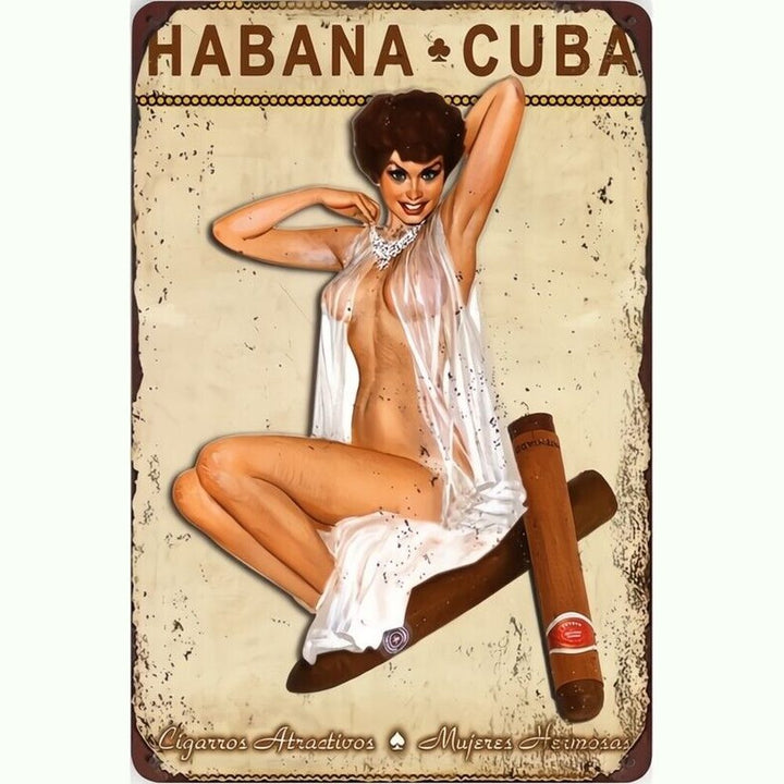 Habana Cuba Cigars Cigarros Atractivos Vintage Novelty Metal Sign 8" x 12" New! Home & Garden:Home Décor:Plaques & Signs Style Your Walls