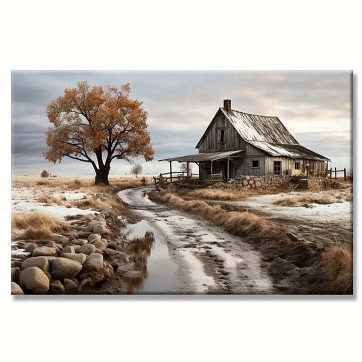Scenic Rustic Farmhouse Canvas Print Framed 16" x 24" Wall Art Home & Garden:Home Décor:Posters & Prints Style Your Walls