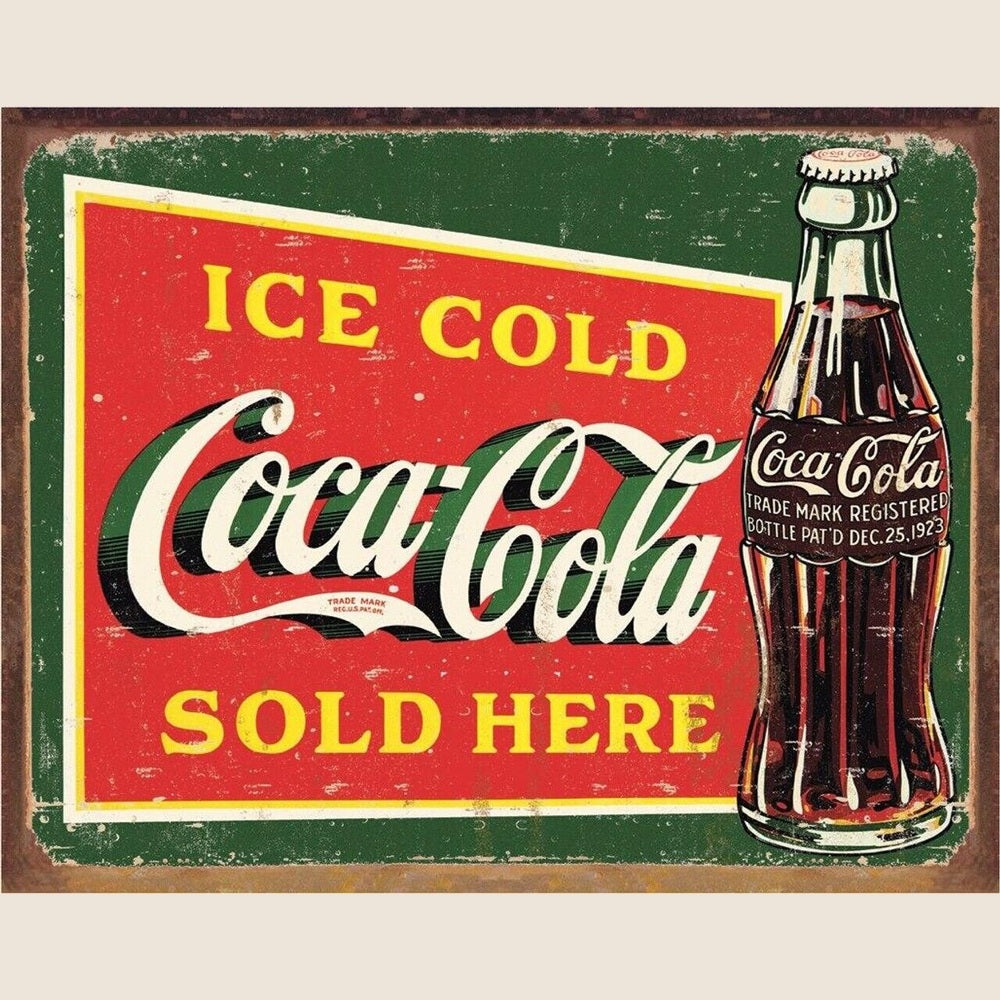 Ice Cold Coca-Cola Sold Here Vintage Novelty Sign 16" x 12.5" Home & Garden:Home Décor:Plaques & Signs Style Your Walls