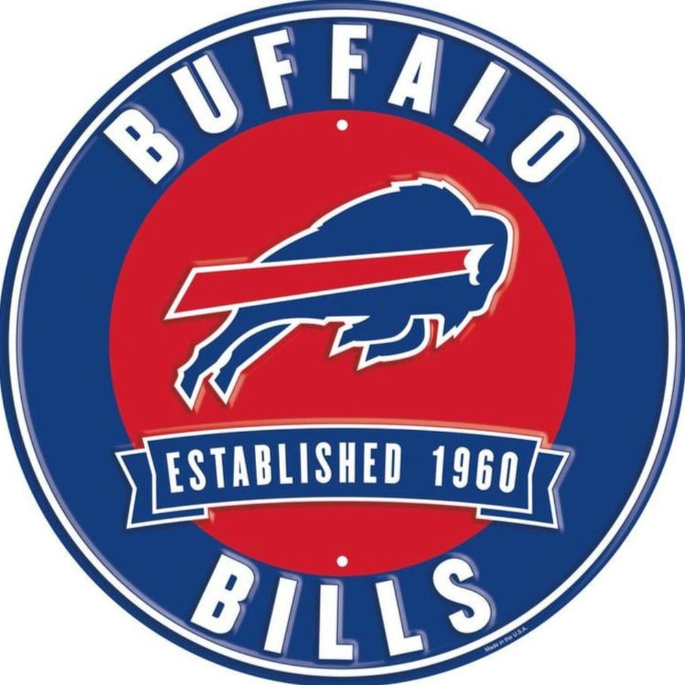 Buffalo Bills NFL Licensed Embossed 12" Diameter Circular Sign NEW! Sports Mem, Cards & Fan Shop:Fan Apparel & Souvenirs:Football-NFL Style Your Walls