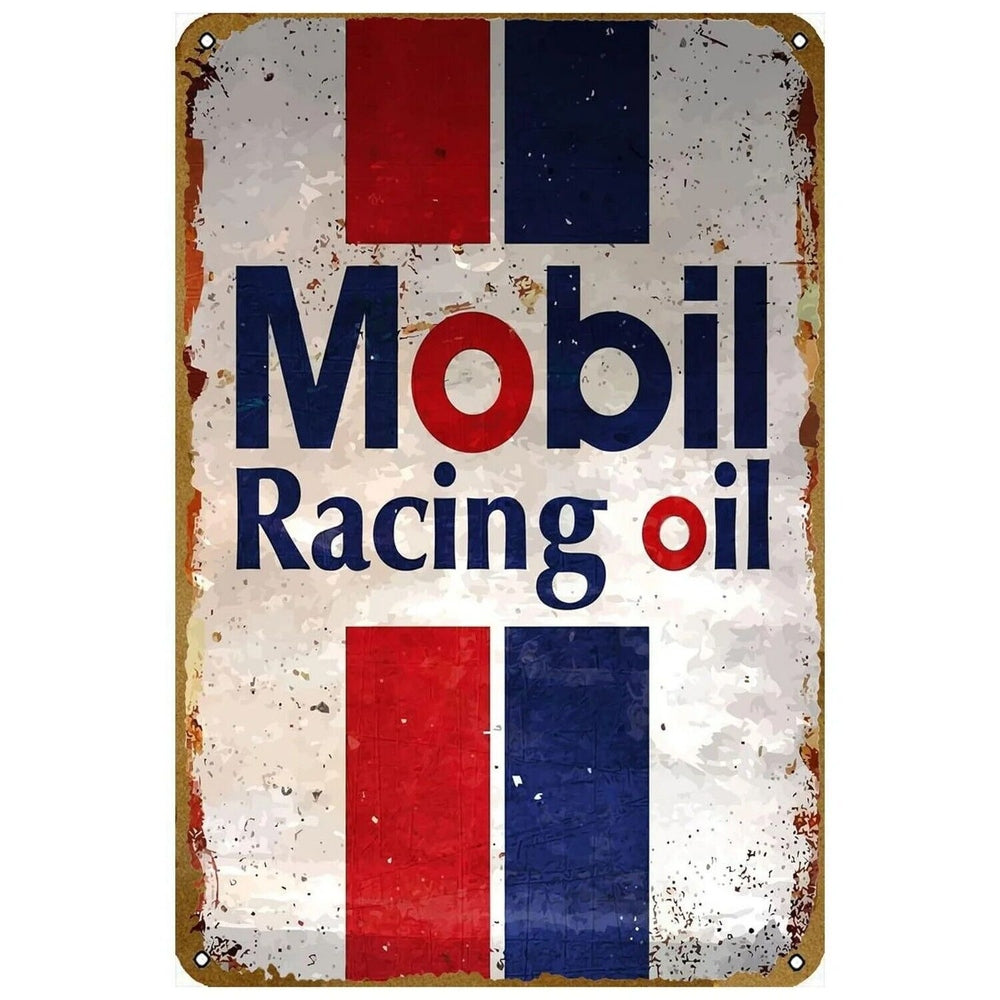 Mobil Racing Oil Vintage Novelty Metal Sign 8" x 12" Wall Art Home & Garden:Home Décor:Plaques & Signs Style Your Walls