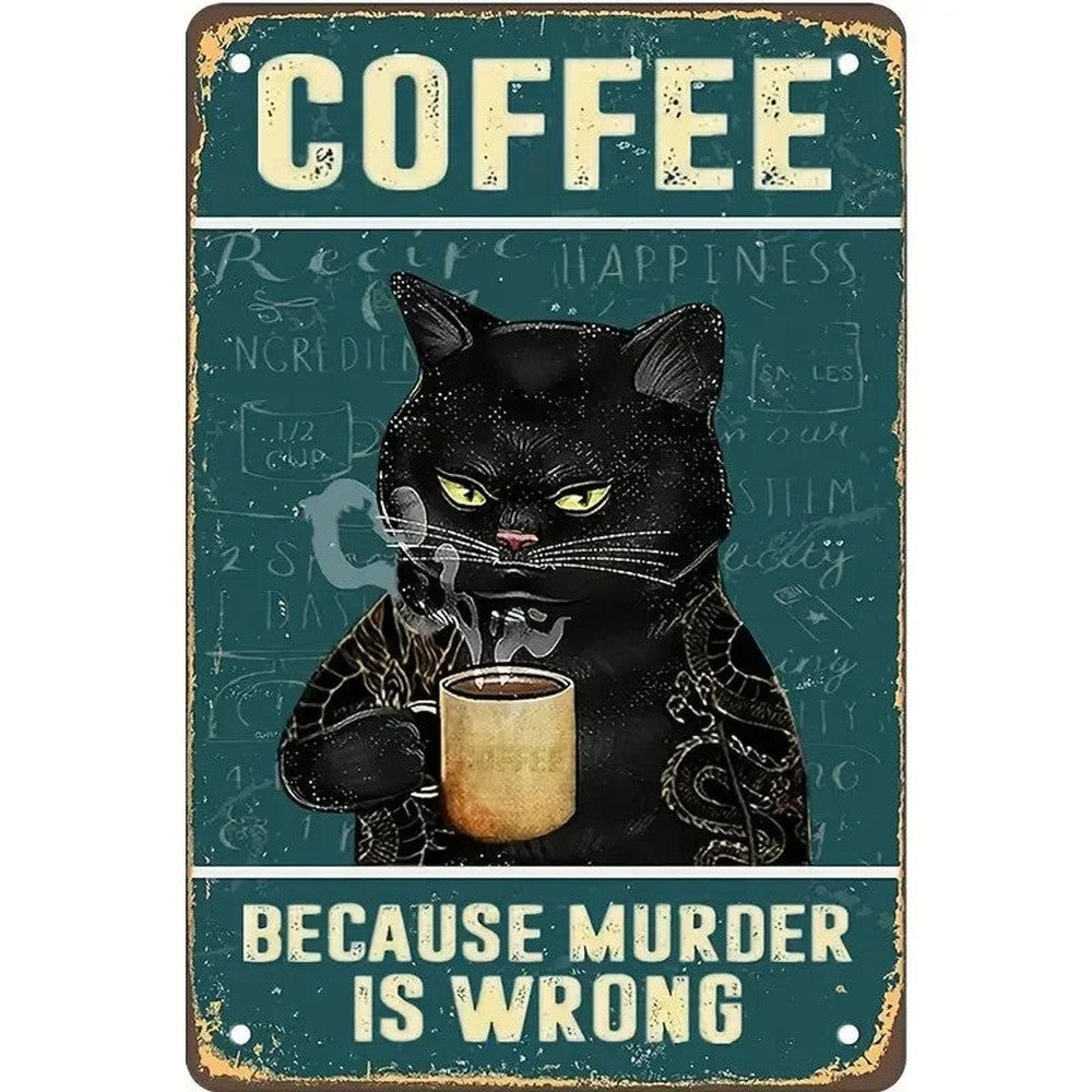 Coffee Because Murder Is Wrong Vintage Novelty Metal Sign 12" x 8" NEW! Home & Garden:Home Décor:Plaques & Signs Style Your Walls
