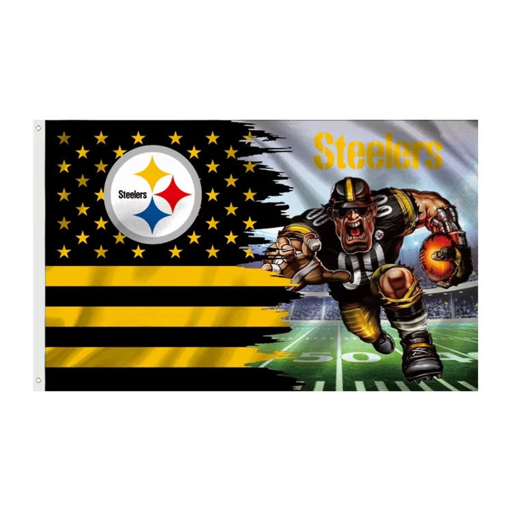 Pittsburgh Steelers 3' X 5' Graphic Flag Banner With Grommets New! Sports Mem, Cards & Fan Shop:Fan Apparel & Souvenirs:Football-NFL Style Your Walls