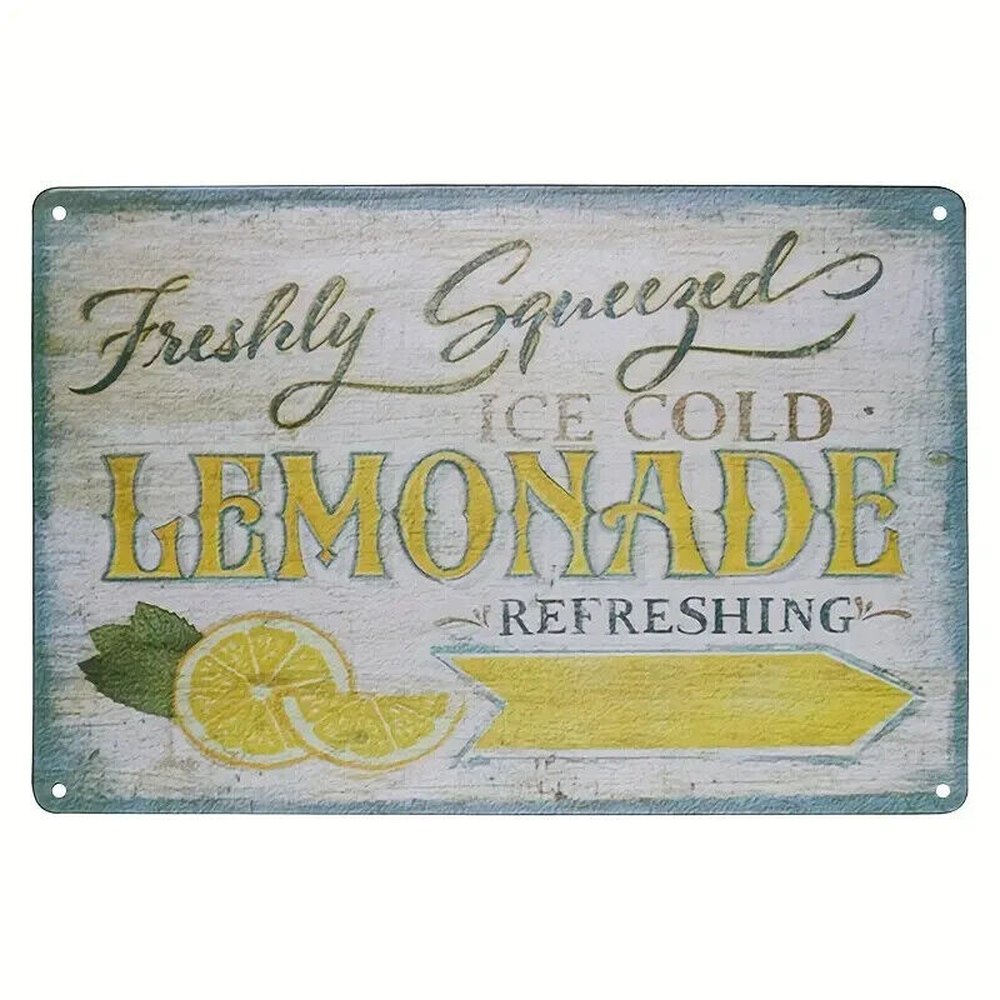 Freshly Squeezed Ice Cold Lemonade Vintage Novelty Metal Sign 12" x 8" Wall Art Home & Garden:Home Décor:Plaques & Signs Style Your Walls